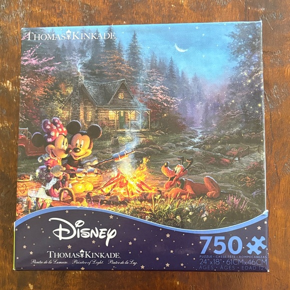 Thomas Kinkade Disney Puzzle - Enchanted Evening - Mickey, Minnie- 750 pcs - Picture 1 of 3